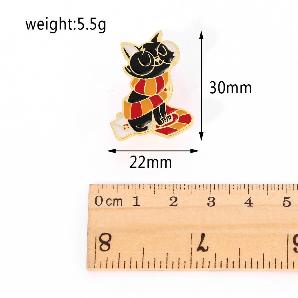 Fashion Cat With Scarf Metal Enamel Brooch 24ad3347 5df5 45e5 962f 5b8469fa320a