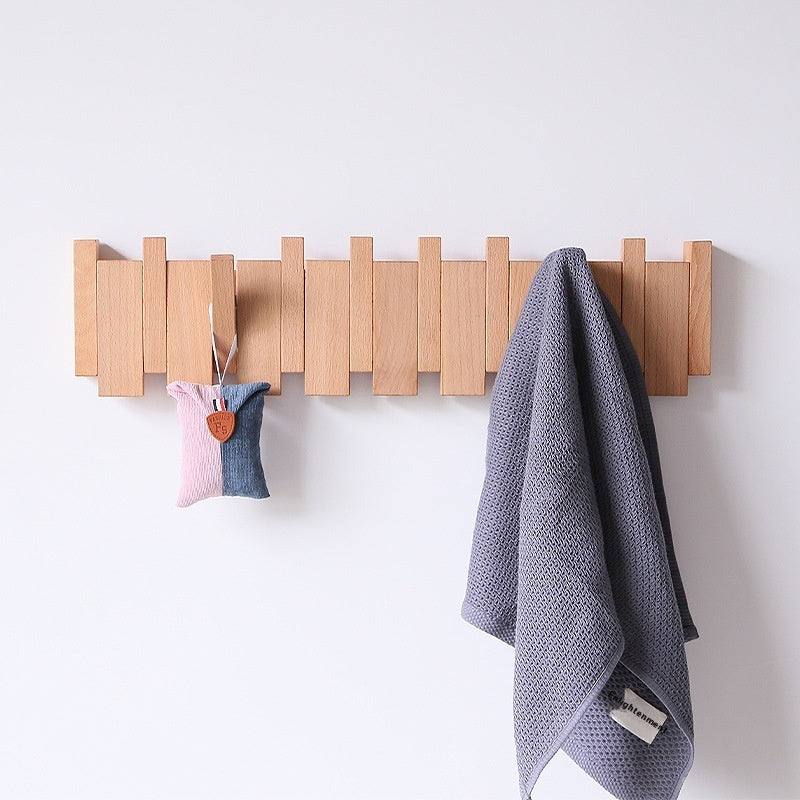 Clothes Hook Wall-mounted Entrance Hallway Hanger Punch-free Solid Wood Creative Keys Clothes 24e05557 fca4 4b74 8e28 e5c3687