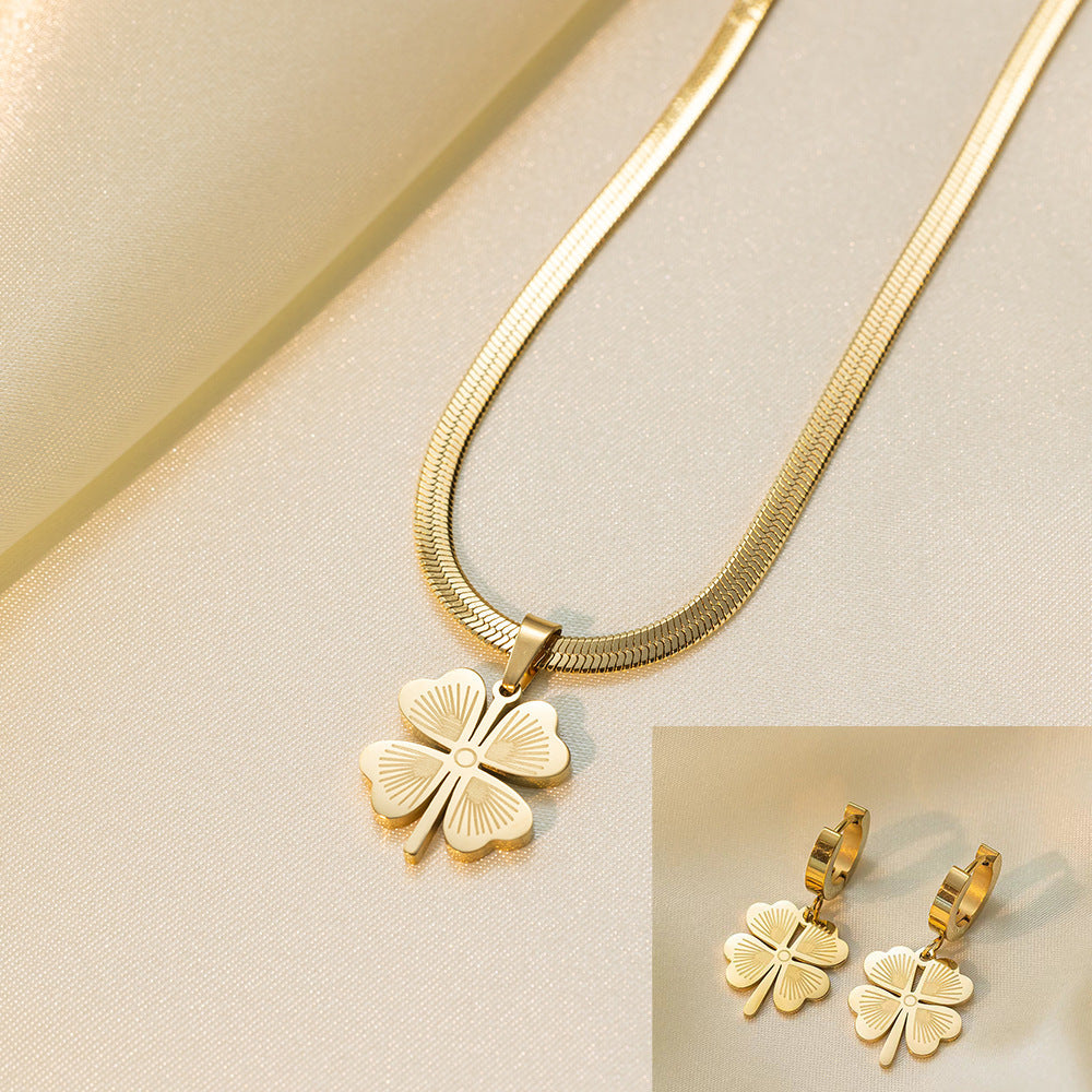 Stainless Steel Necklace Earrings Women's Jewelry Suit 251d7e55 05dc 481f 9b6b 8ebac79ed158