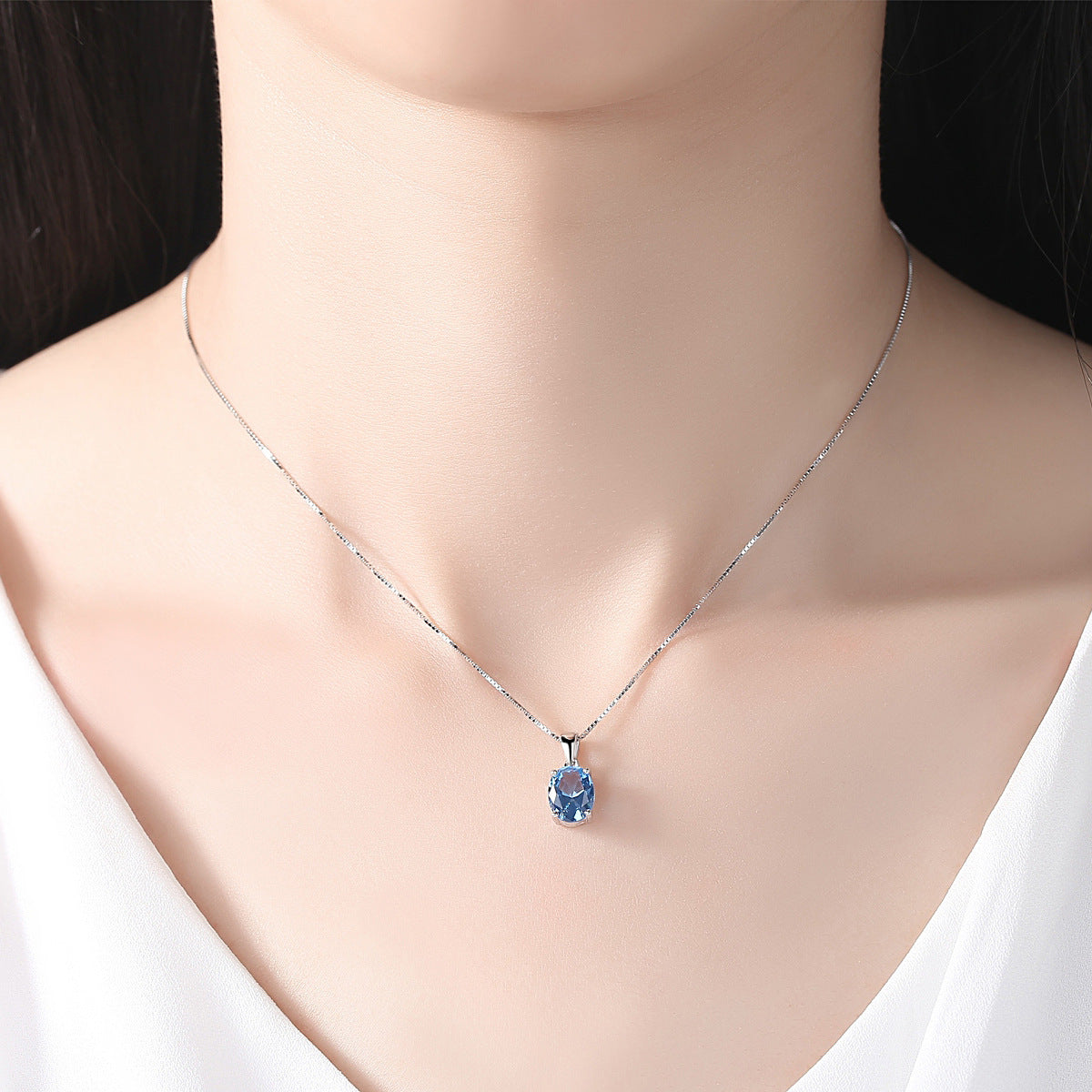 Simple zircon necklace 2549716104807