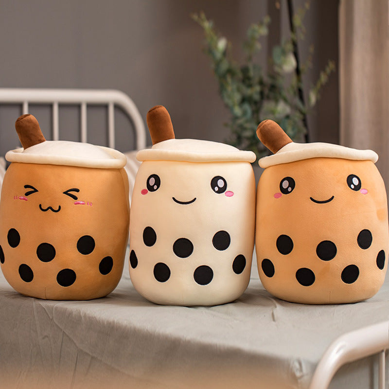 Cute Fruit Drink Plush Stuffed Soft Strawberry Milk Tea Plush Boba Tea Cup Toy Bubble Tea Pillow Cushion Kids Gift 2555118121