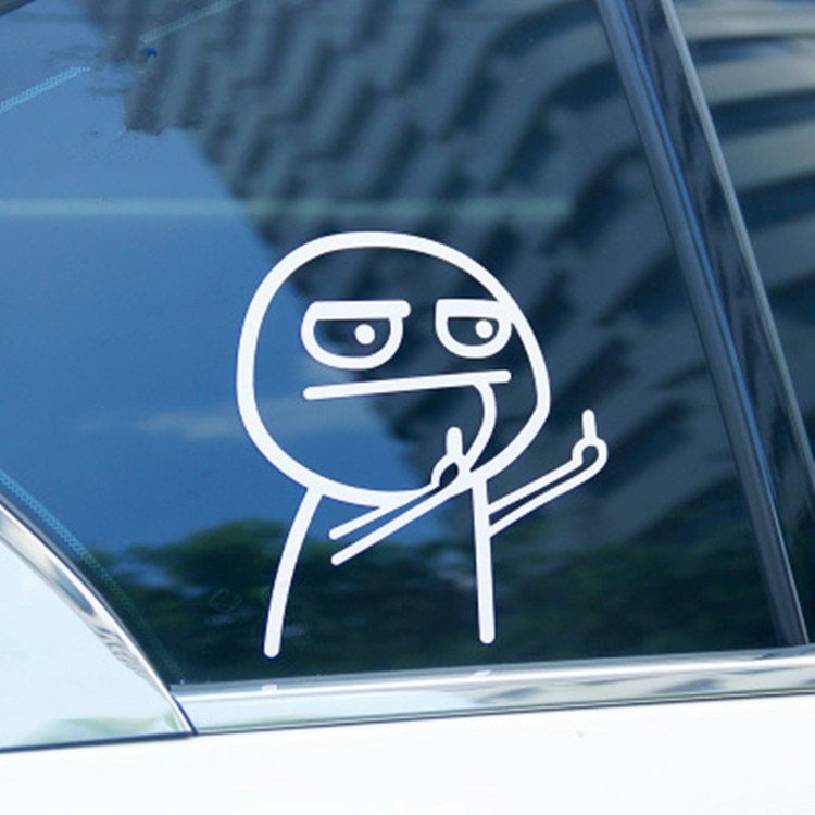 Middle finger despise funny cartoon body car sticker 2563559858268