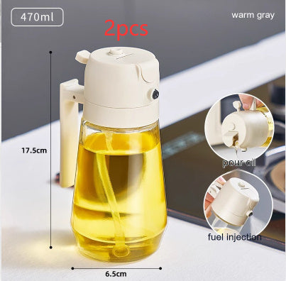 470ML Olive Oil Sprayer Dispenser For Cooking BBQ 2 In 1 Glass Oil Vinegar Soy Sauce Spray Kitchen Oil Bottle For Air Fryer - HD Wireless Product #11