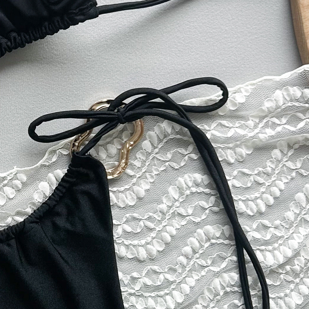 Sexy Bikini Pure Color Tied Split Ladies