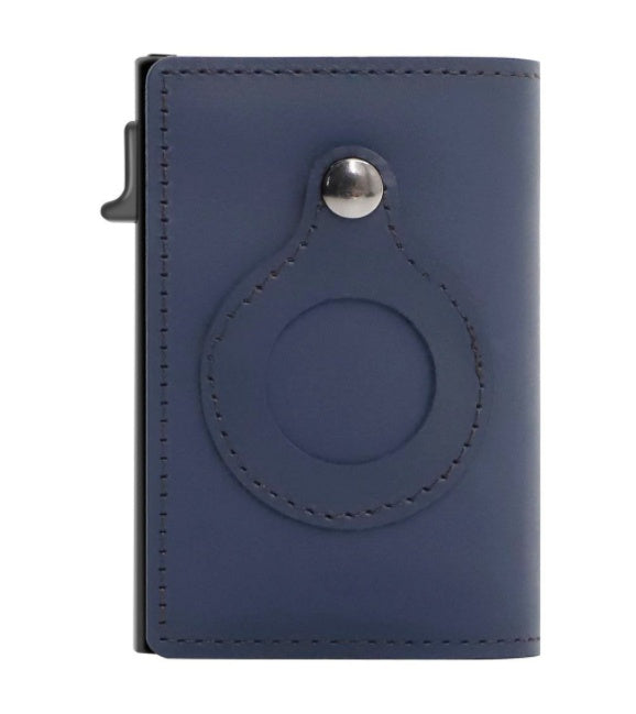 AirTag Wallet Anti Theft Bullet Card Bag Multi-functional Rfid Card Holder Men's Leather Slim Wallets For Airtag Air Tag 2627