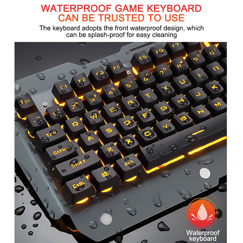 ErgonomicWired Gaming Keyboard with RGB Backlight Phone Holder 263845090751
