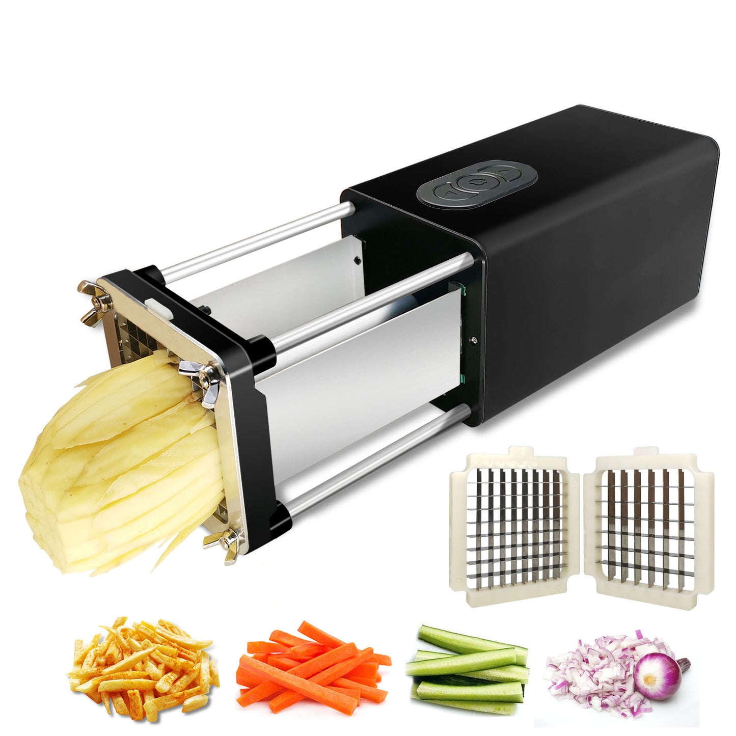 Kitchen Gadget Electric French Fry Cutter With Blades Stainless Steel Vegetable Potato Carrot For Commercial Household 2653bd