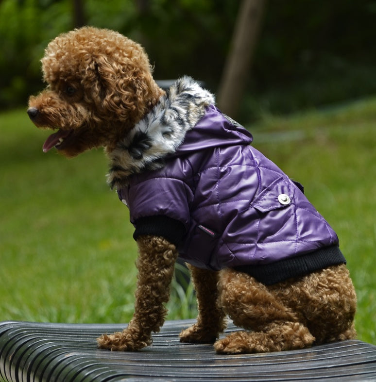 Cross-border pet supplies pet clothes dog clothes autumn and winter fur collar coat pet dog clothing 2683185088688