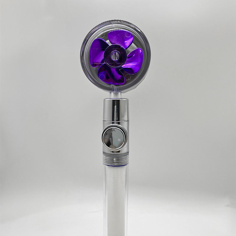 Shower Head Water Saving Flow 360 Degrees Rotating With Small Fan ABS Rain High Pressure Spray Nozzle Bathroom Accessories 26