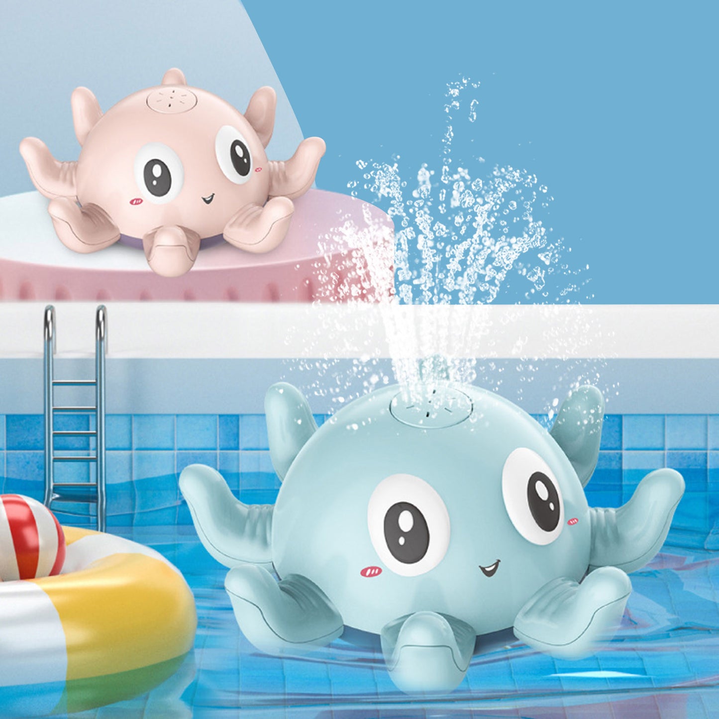 Children's Automatic Water Spray Bath Toys Bath Fun Toys With Flashing Water Spray Toy Baby Swimming Shower With Toys New 270