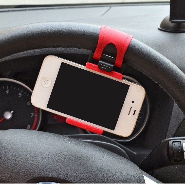 Car Steering Wheel Phone Clip Mount Holder Universal Bike Auto Camera GPS Stand Bracket For Phone - 图片 6