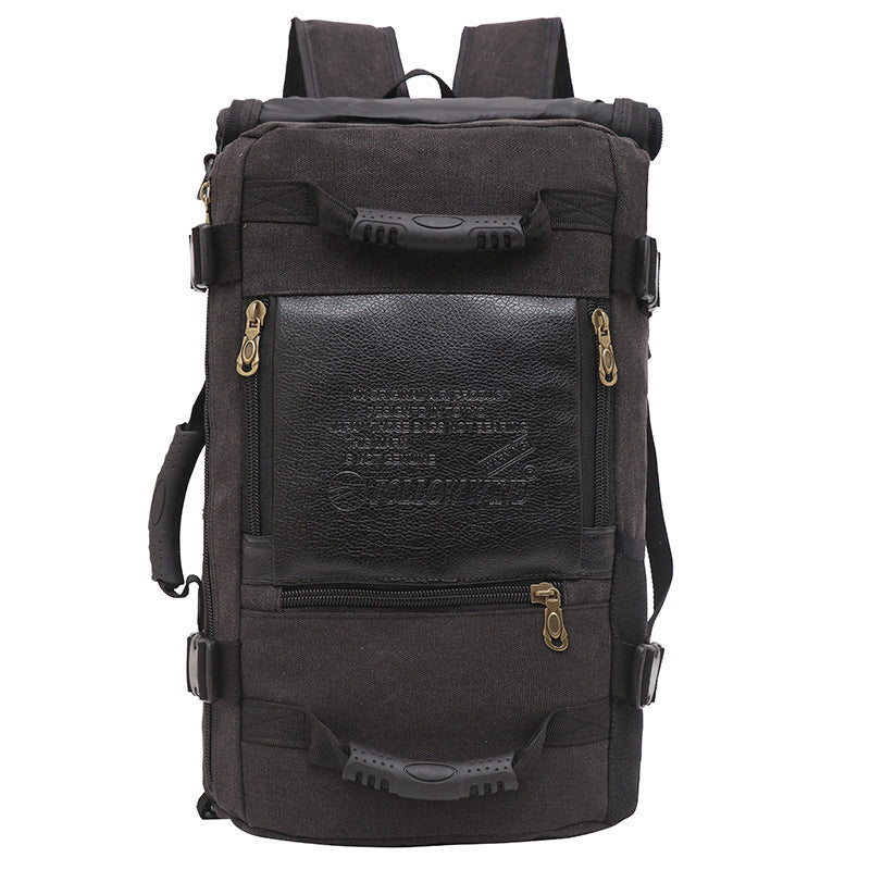 Men Canvas Backpack Huge Travel School Shoulder Computer Backpack Functional Versatile Bags Multifunctional Laptop Bag 27bbfb