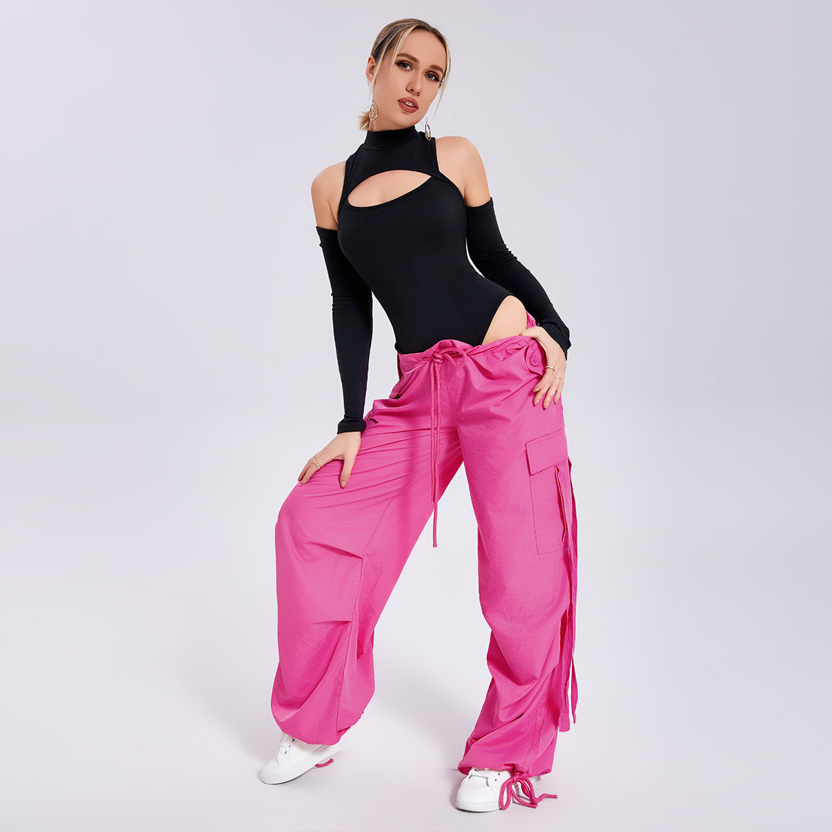Tight -fitting Sexy Chest Bottoming Shirt Irregular Hollowed Long Sleeve Slim -body Off -shoulder Jacket 2836a661 29a1 4e62 8