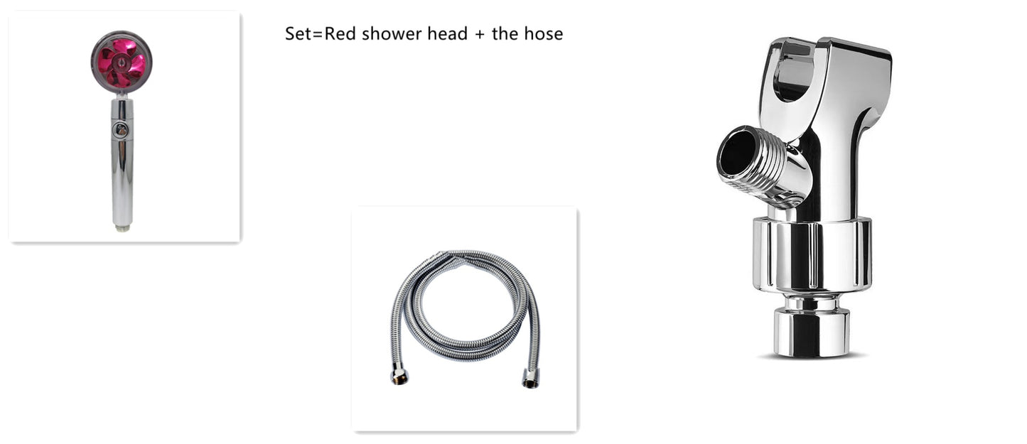 Shower Head Water Saving Flow 360 Degrees Rotating With Small Fan ABS Rain High Pressure Spray Nozzle Bathroom Accessories 28