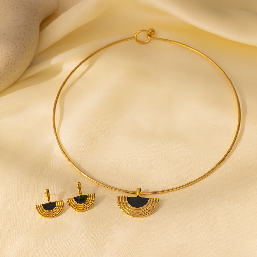Stainless Steel Necklace Earrings Women's Jewelry Suit 28e0685b d89d 4954 9ea1 f62269be4567