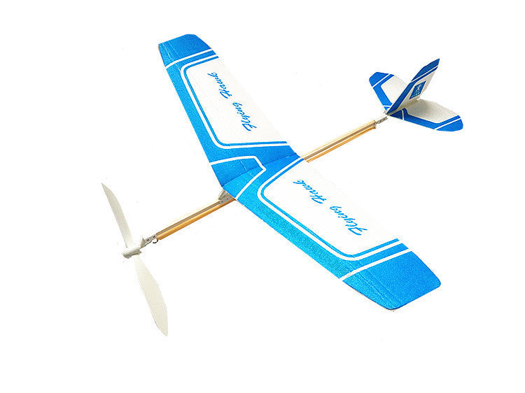 Double - wing rubber - powered aircraft 290940299786