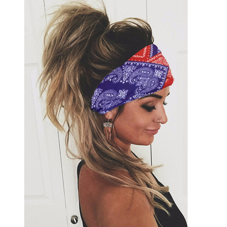 Printing Elastic Hair Band Colorful Geometric Wide-brimmed Sports Headband 2a14d1cd f129 4ac9 8782 7af8b9fd1121