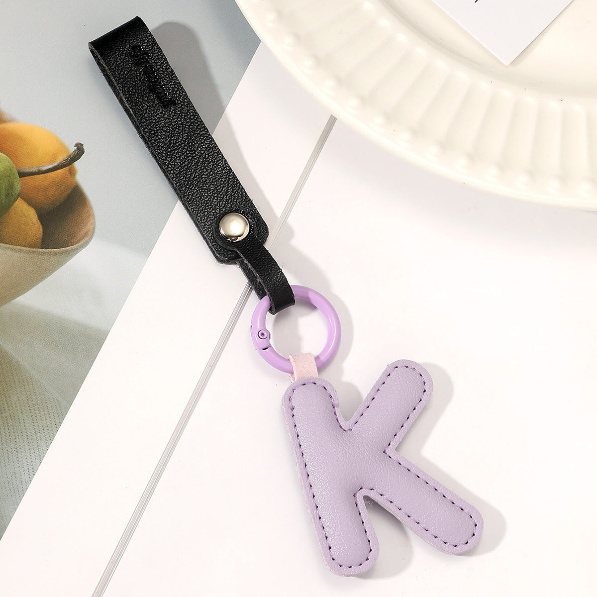 Fashion All-Match 26 Full Letter Leather Key Chain Pendant 2a696f1f c77d 4181 8c38 149328ab60b5
