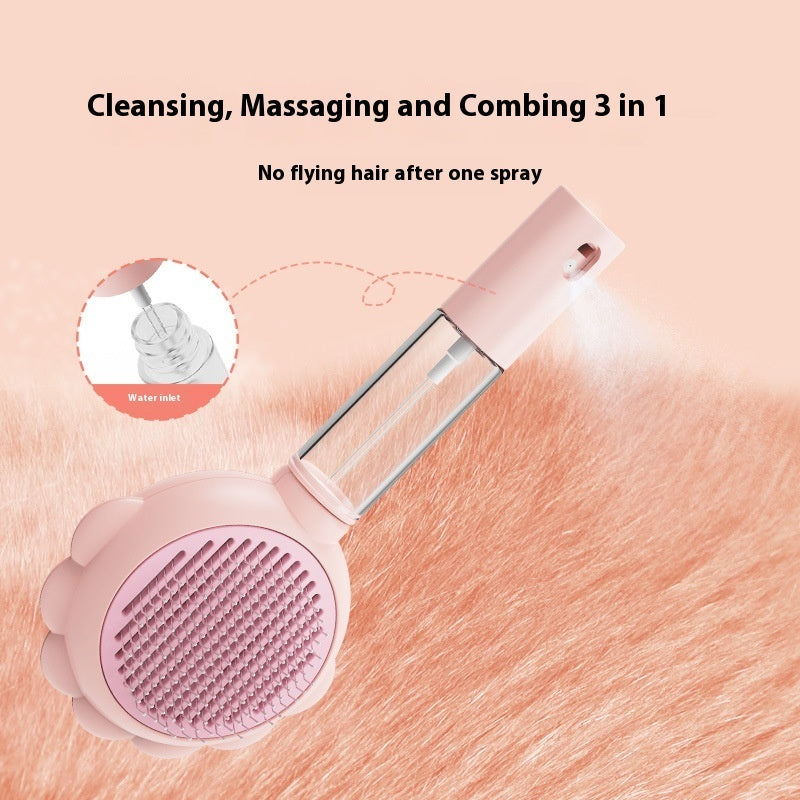 2 In 1 Self Cleaning Dog Brush Comb With Spray Pets Grooming Hair Remover Combs Brush Floating Hair Pet Grooming Brush Pet Products - HD Wireless Product #3
