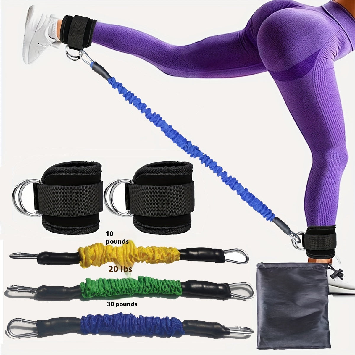 Ankle Strap Resistance Bands Hip Leg Strength Pull Rope Fitness Elastic Training Home Yoga Pilate Crossfit Workout Gym Equipm