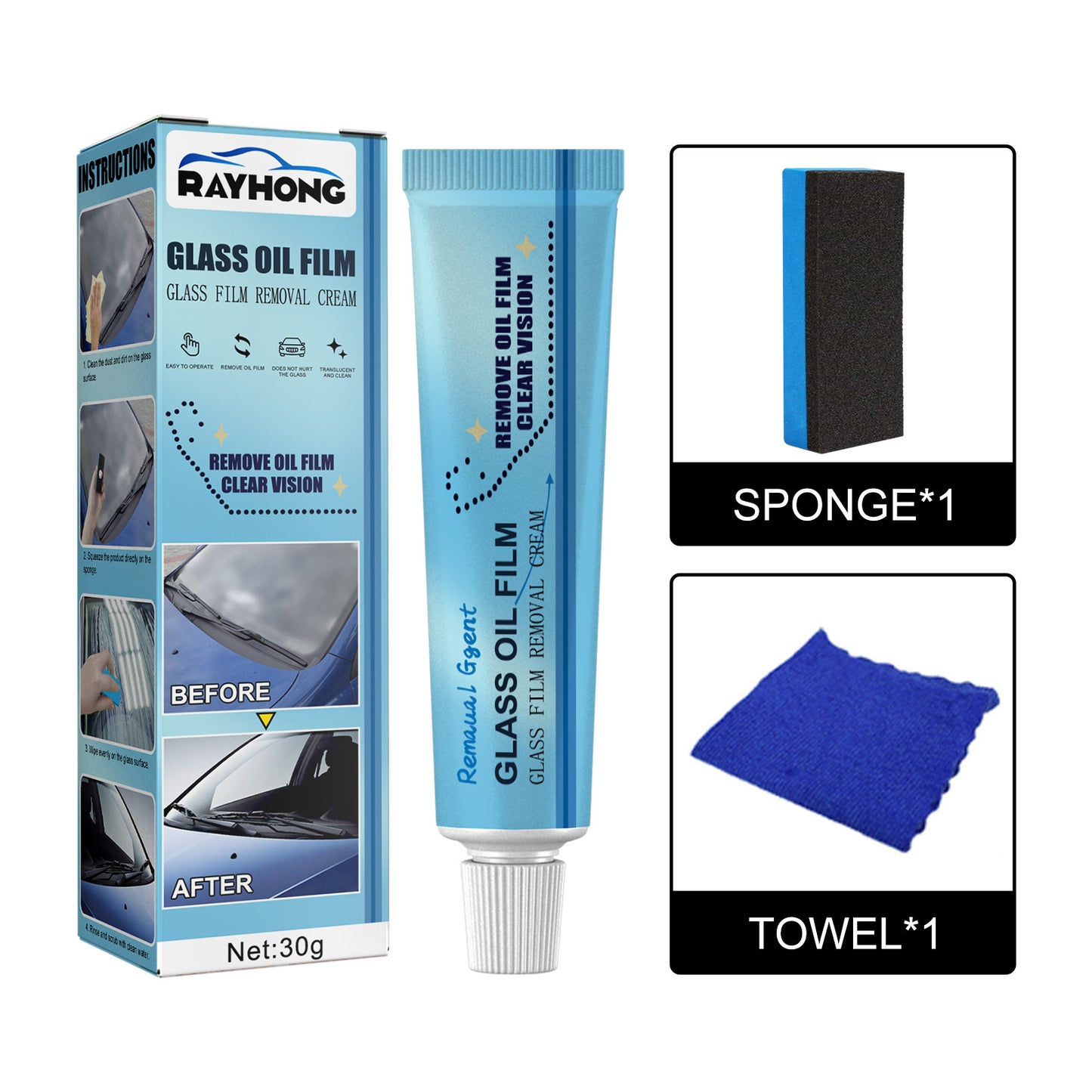 Car Windshield Glass Decontamination Rainproof Oil Film Remover 2b7dcc6a a51c 49e5 be91 f5434e6a04ca