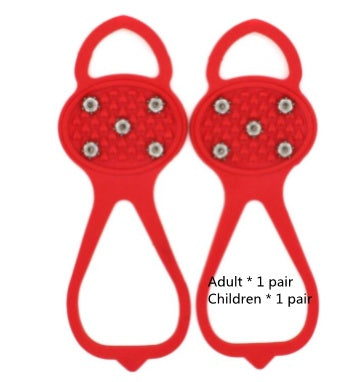Unisex Men 5 Teeth Ice Gripper For Shoes Crampons Ice Gripper Spike Grips Cleats For Snow Studs Non-Slip Climbing Hiking Cove