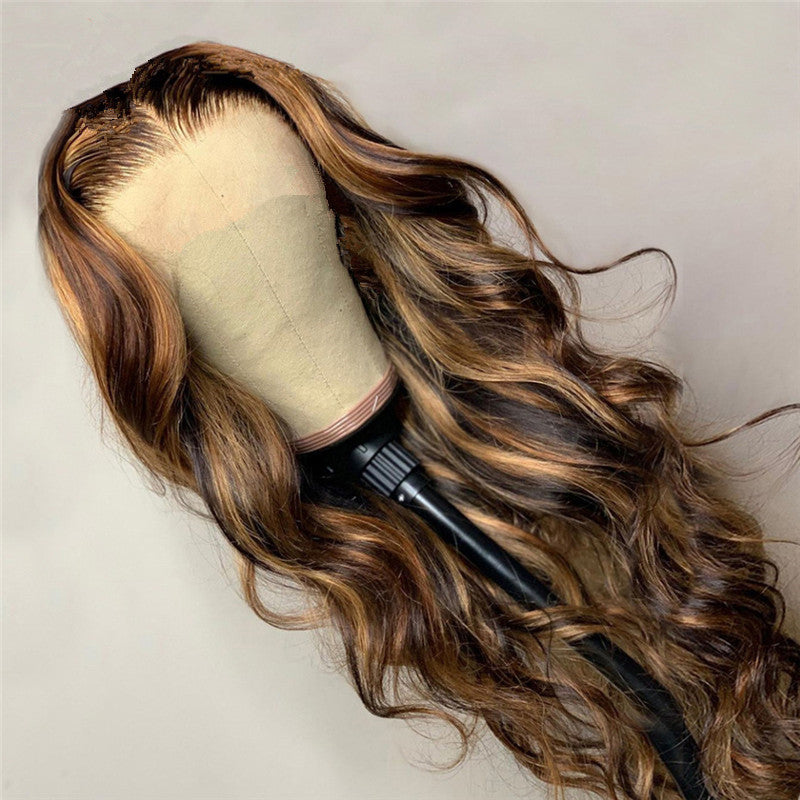 Women's Fashion Foreign Trade Wigs, Long Curly Hair, Chemical Fiber Wigs, Rose Net 2d0c24cf 8271 41c0 9398 630b14eb3a9d