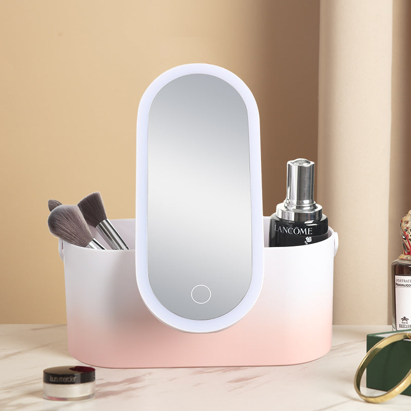 Storage Box LED Makeup Mirror Portable Portable Travel Makeup Organizer Carrying Box With Mirror LED 2d3f8a5c 237f 4c24 a3ff