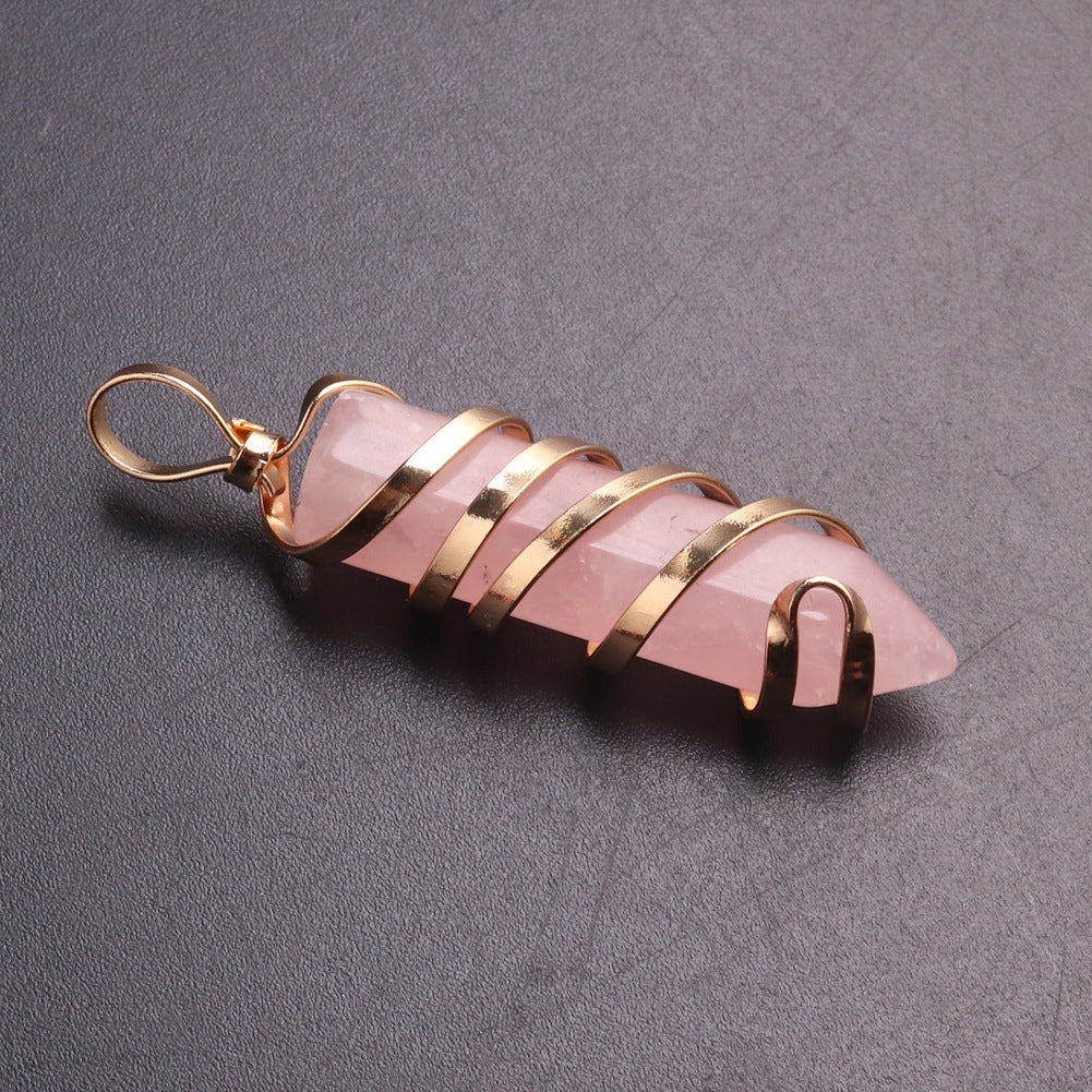 Crystal Red Agate Hexagon Pillar Bullet Pendant 2d593681 2b98 4e8e 8a05 ecd91f2f7c1c
