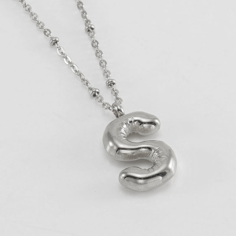 Women's Fashion Bubble Letter Pendant Letter Necklace 2d62890b 97ac 4063 bbc6 2a2b7df15cf8