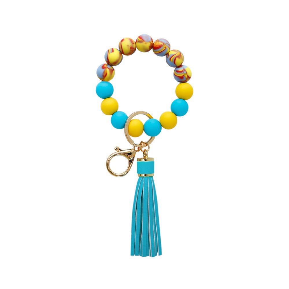 Silicone Wrist Keychain Handmade Beaded Leather Tassel Bracelet 2d64dc09 69c1 4b52 ace8 ddc80f70a8cc