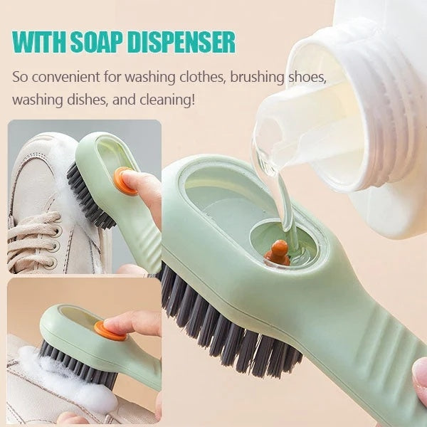 Multifunctional Soft-bristled Shoe Brush Long Handle Brush Automatic Liquid Adding Shoe Clothing Board Brush Cleaning Tool 2d
