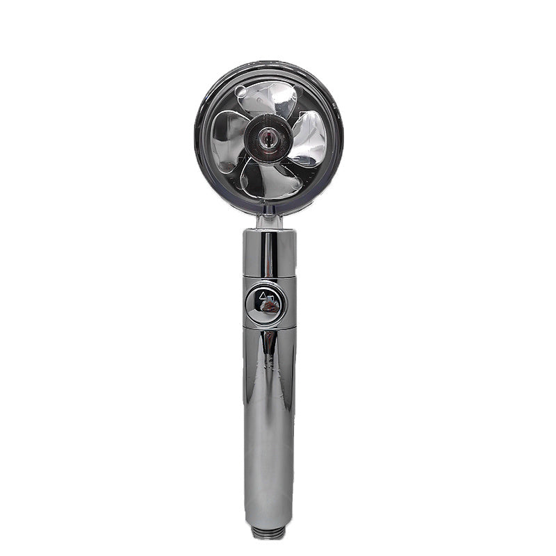 Shower Head Water Saving Flow 360 Degrees Rotating With Small Fan ABS Rain High Pressure Spray Nozzle Bathroom Accessories 2d