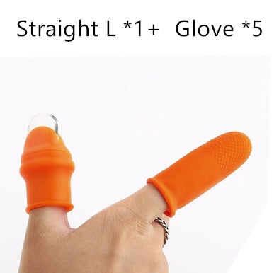 Silicone Thumb Knife Finger Protector Gears Cutting Vegetable Harvesting Knife Pinching Plant Blade Scissors Garden Gloves 2d