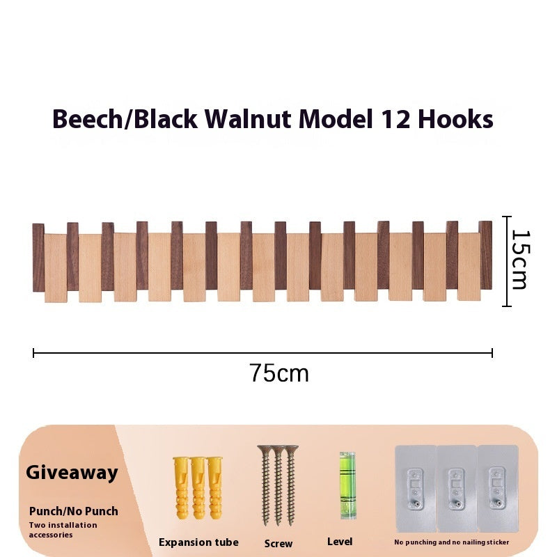 Clothes Hook Wall-mounted Entrance Hallway Hanger Punch-free Solid Wood Creative Keys Clothes 2e3cdf81 6318 4774 ad0b a805521