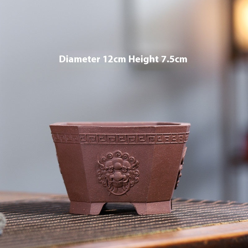 Yixing Purple Sand Small Flower Pot Stoneware Breathable 2e4c2bd3 4d8c 45ba a8dc da034b8dc041