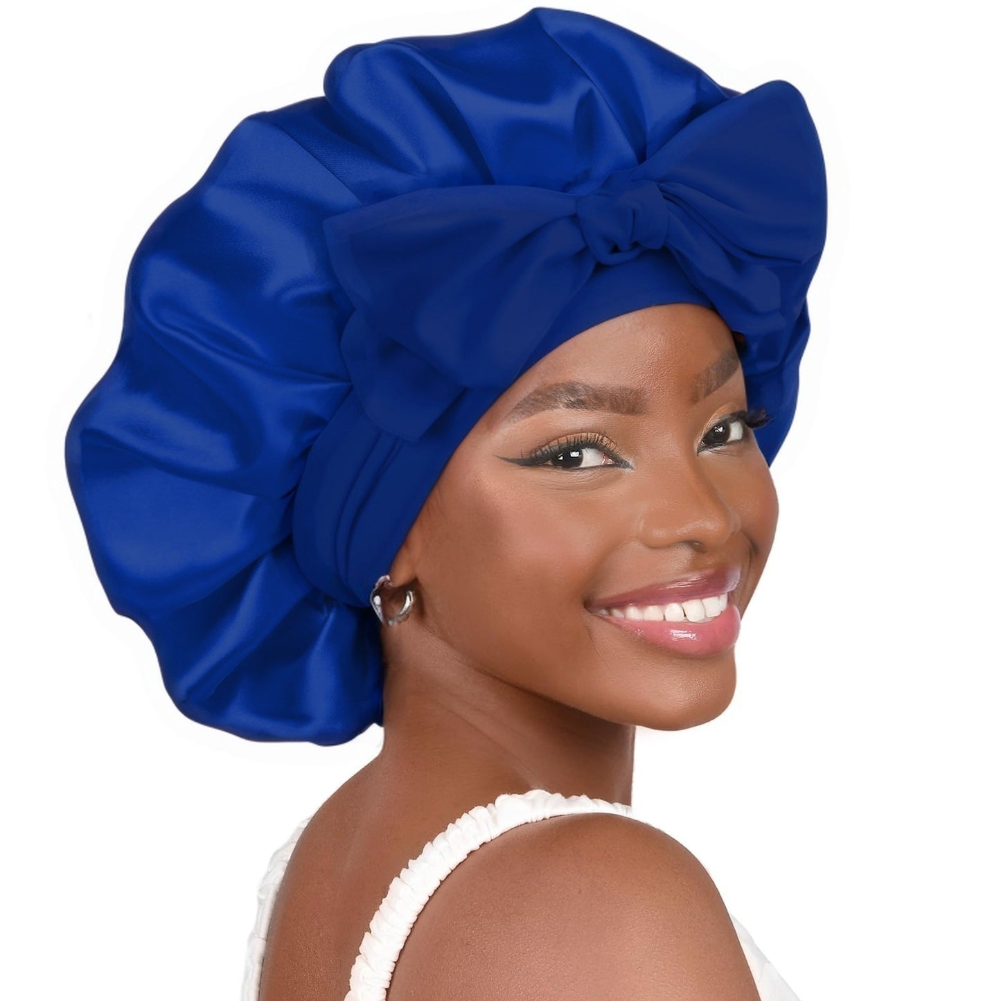 Double-layer Ribbon Round Cap Bow Hair Care Wide-brimmed Hat 2eabd3a0 6cbf 4902 9684 a3f9d18dbf4d