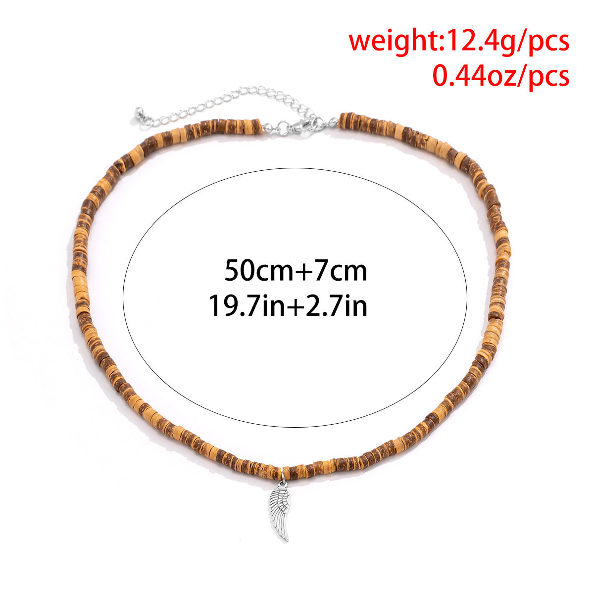 Bohemian Style Wooden Bead Stitching Necklace Men's Feather Pendant Necklace 2ee65070 7935 4d00 9d8c def765bea03b
