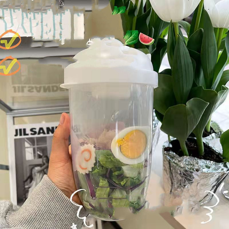 Breakfast Oatmeal Cereal Nut Yogurt Salad Cup Container Set With Fork Sauce Cup Lid Bento Food Taper Bowl Lunch Box 2f5ff4cc