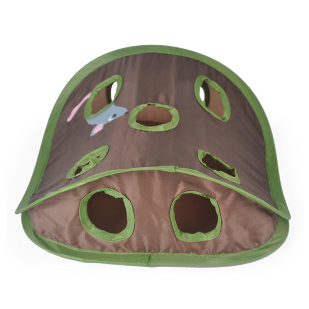 Cute Pet Cat Interactive Hide Seek Game 9 Holes Tunnel Mouse Hunt Intelligence Toy Pet Hidden Hole Kitten Foldable Toys 2f7c0
