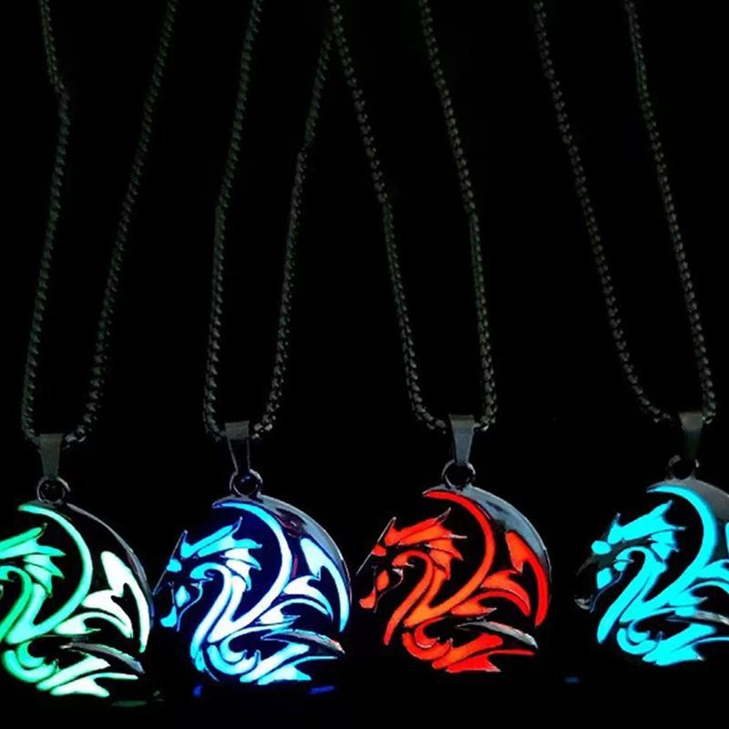 Retro Han Dynasty Dragon Pattern Totem Luminous Necklace Luminous Men's Pendant 3061c2fb e2bb 4167 8b36 eb92e6484195