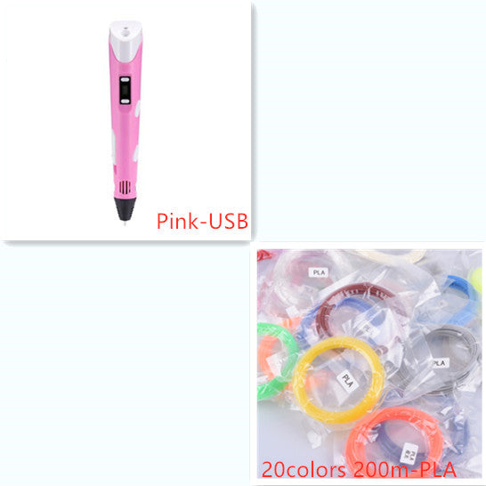 3D print pen 3D pen two generation graffiti 3D stereoscopic paintbrush children puzzle painting toys - 图片 37