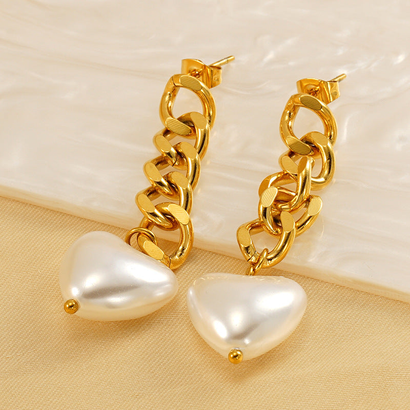 Chain Love Heart Earrings Women's Fashion Simple 30ced04b 1c1d 4330 bf46 a07a59369f08