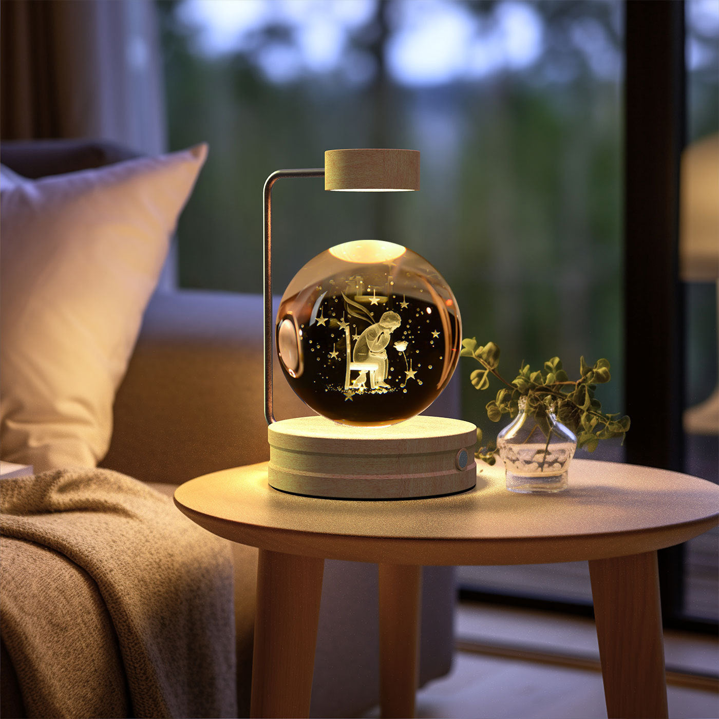Crystal Ball Cosmic Dinosaur Indoor Night Light USB Power Warm Bedside Light Birthday Gift Night Lamp 30ec59c0 bede 473f 8ff8
