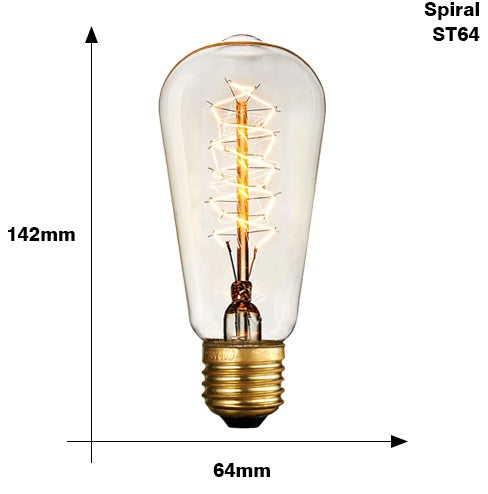 Edison Bulb E27 220V 40W ST64 A19 T45 G80 G95 G125 Incandescent filament bulb lighting Retro Edison Light Bulb 3187978755489
