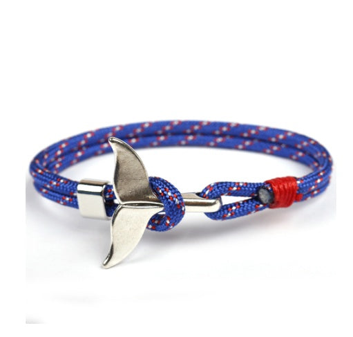 Anchor whale tail umbrella rope handmade couple bracelet 32358472314827