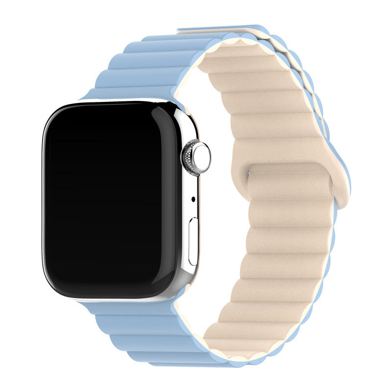 Two-color Silicone Magnetic Back Ring Buckle Watch Band 3267140e f415 4b50 b4ba 20b03693c262