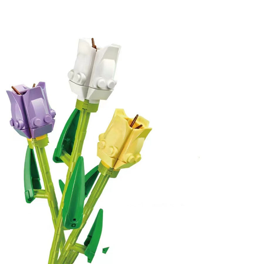 Rose Bouquet Tulip Small Particle Building Block Assembly 32c560e0 26d4 4203 9948 877986534594