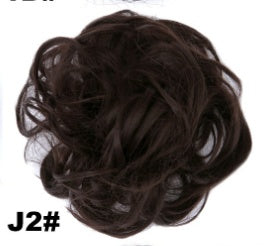 Europe, Japan, and South Korea popular hair bun fluffy natural drawstring curly hair ball head hair ring hair set female hair