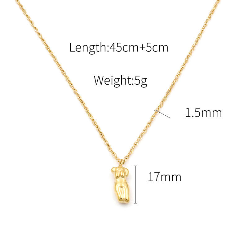 18K Stainless Steel Clavicle Chain Female Portrait - HD Wireless Product #7
